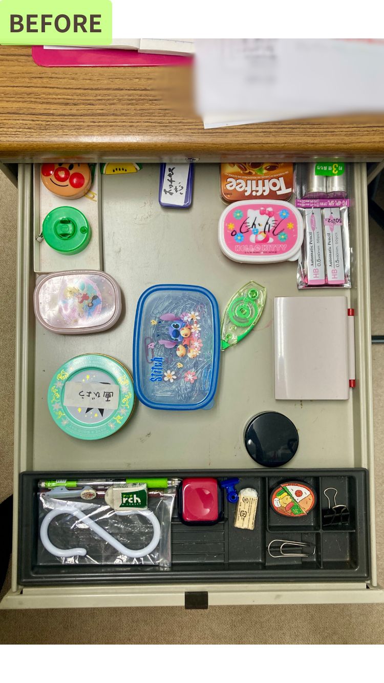 引き出しの中、整理する前